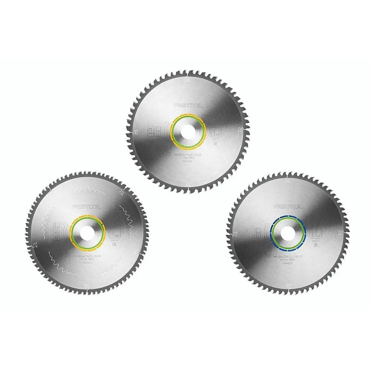 Festool Ksb-Sort/3 W/A 260X2,5 Circular Saw Blade Set Of 3 - 578570 1