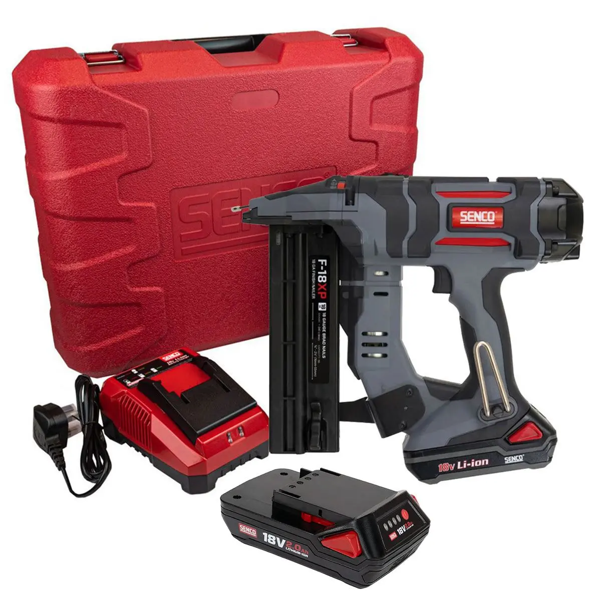 Senco 10M7501n F-18Xp Fusion 18V 18G Brad Nailer With 2 X 2.0Ah Battery, Charger & Case 1