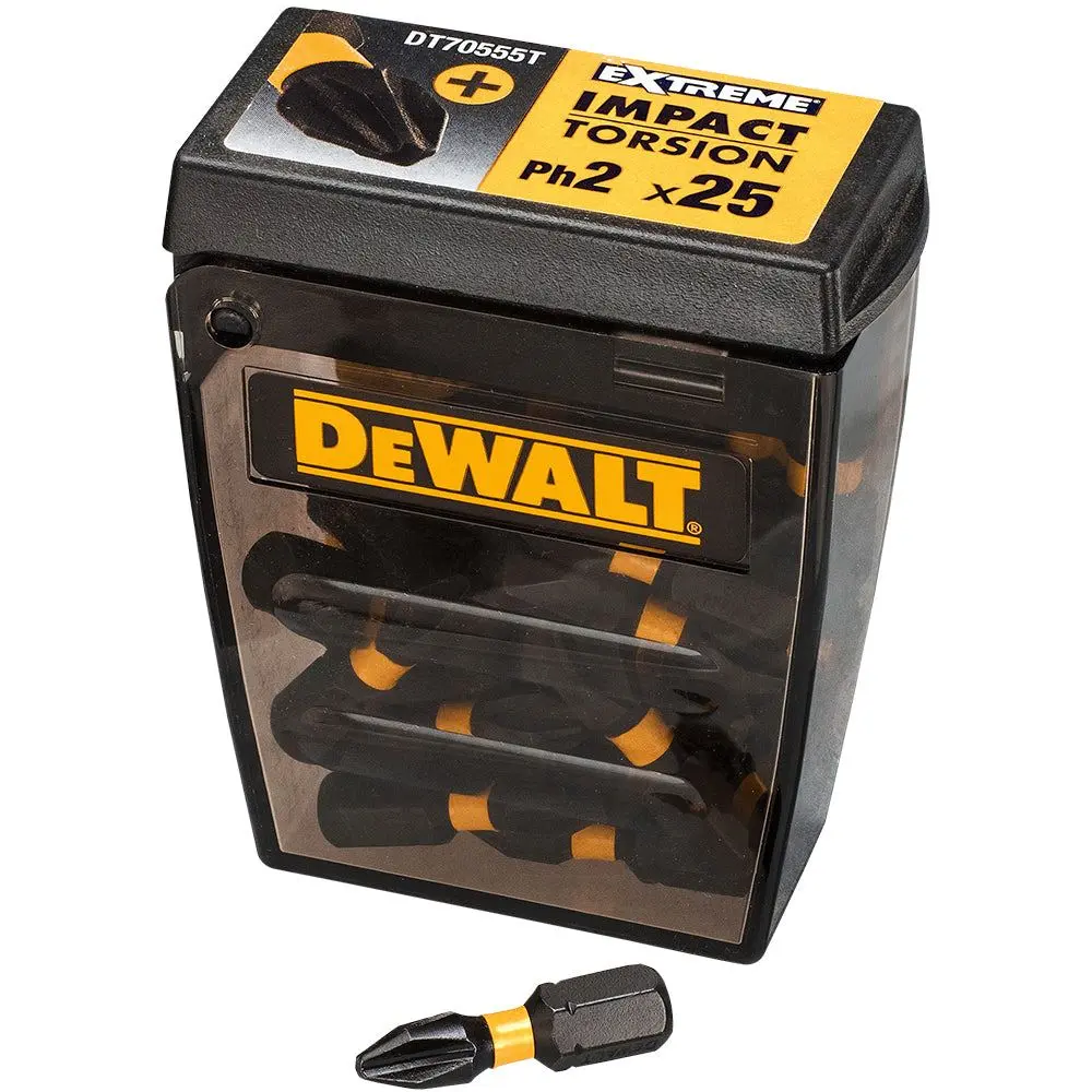 Dewalt Dt70555t 25Mm Ph2 Impact Torsion Screwdriver Bits Tic Tac Box 1