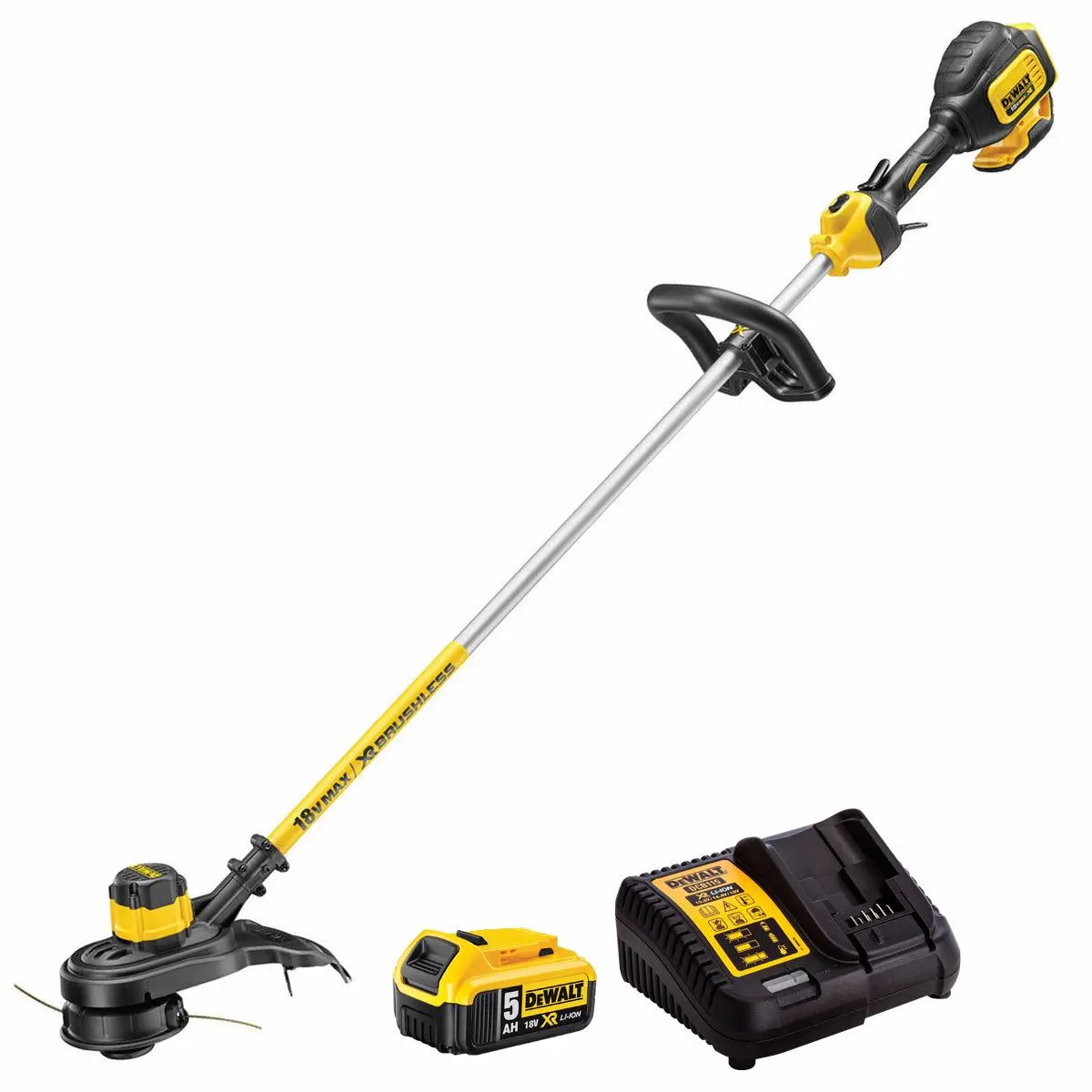 Dewalt Dcm561p1s 18V Brushless Split Shaft String Trimmer With 1 X 5.0Ah Battery & Charger 1