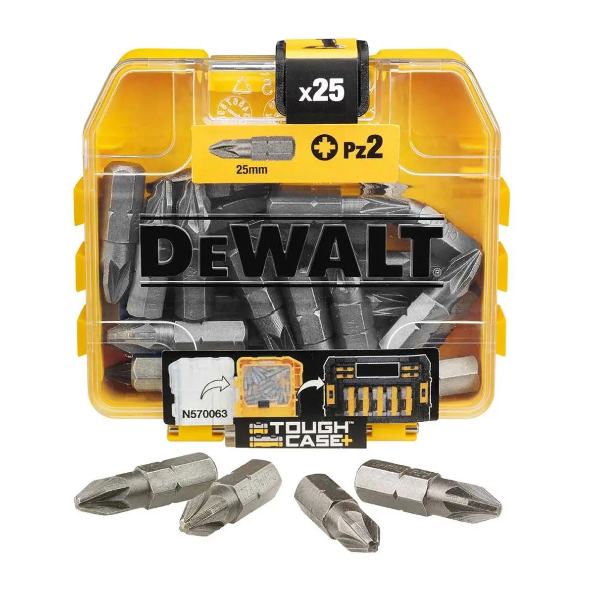 Dewalt Dt71521-Qz 25Mm Pz2 Standard Screwdriver Bits Tic Tac 25 Piece 1