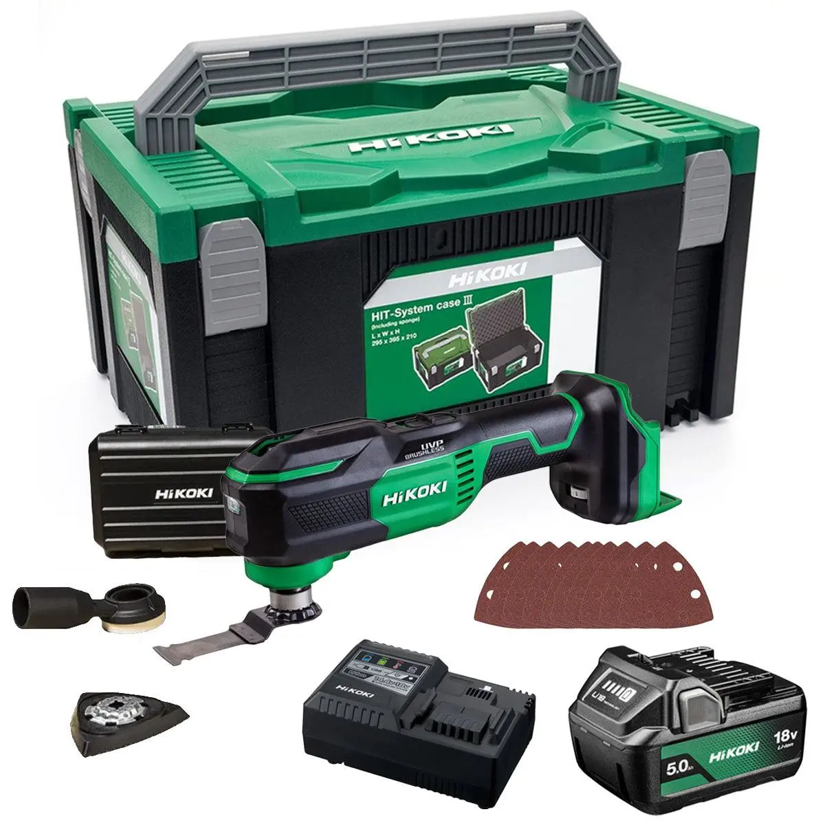 Hikoki Cv18daw2z 18V Brushless Multi Tool With 1 X 5.0Ah Battery Charger & Case 1