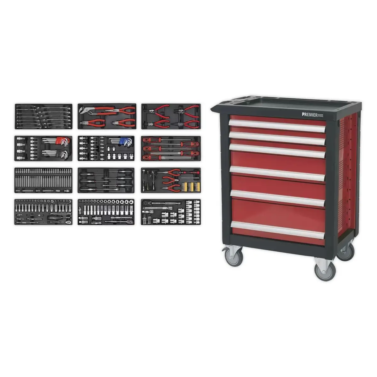Sealey Ap2406tbtc01 Roll Cab 6 Drawer With 298Pc Tool Kit 1