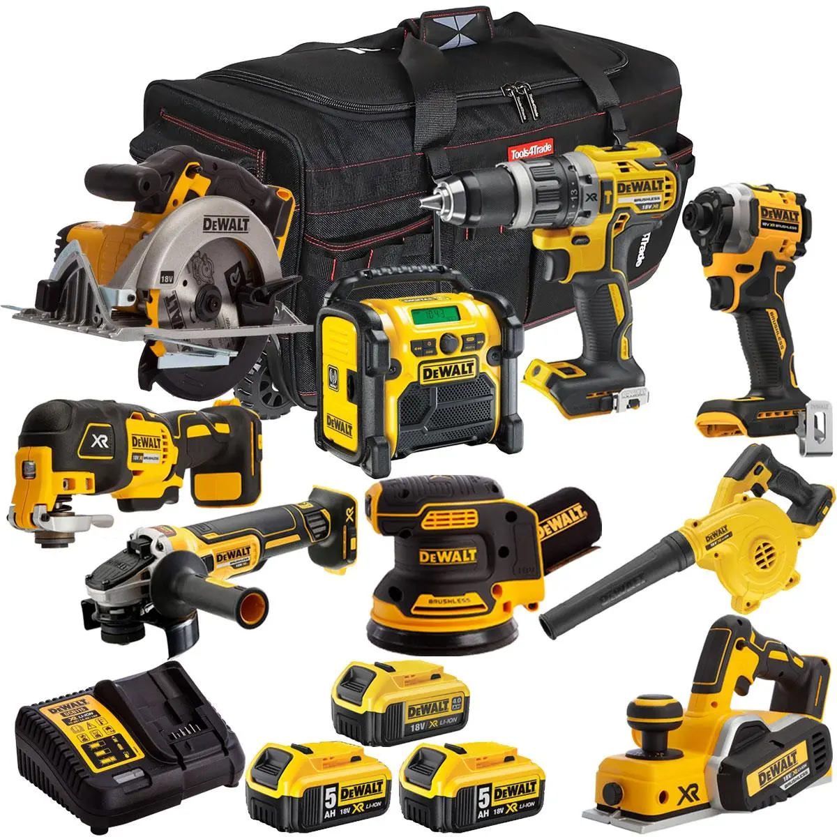 Dewalt 18V 9 Piece Combo Kit With 3 X Batteries & Charger T4tkit-1703 1
