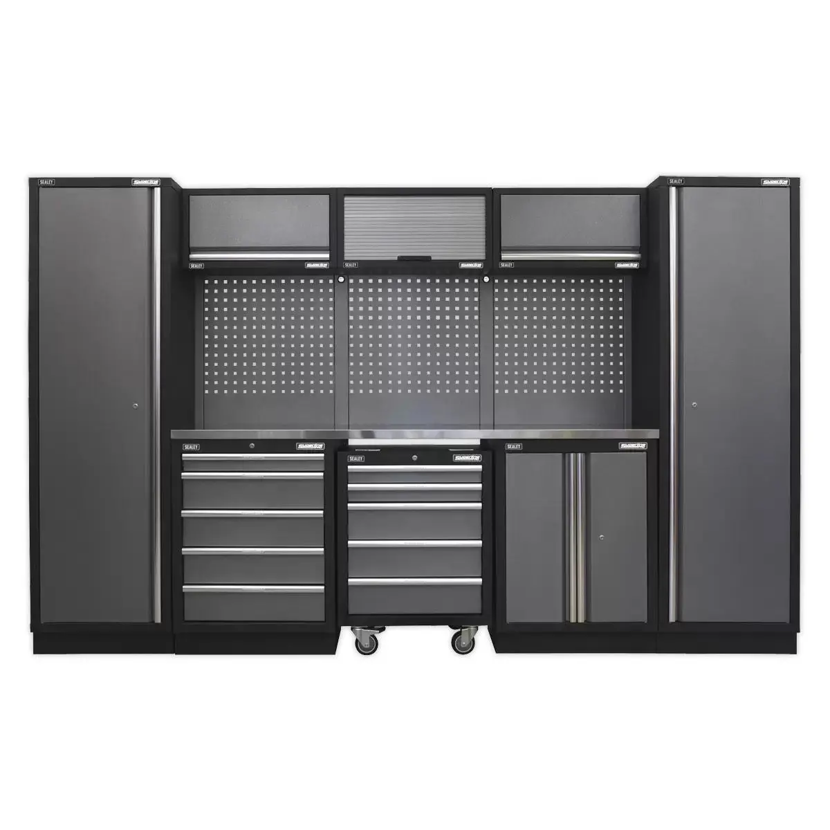 Sealey Apmsstack03ss Modular Storage 3.2M System Combo Stainless Steel Worktop 1