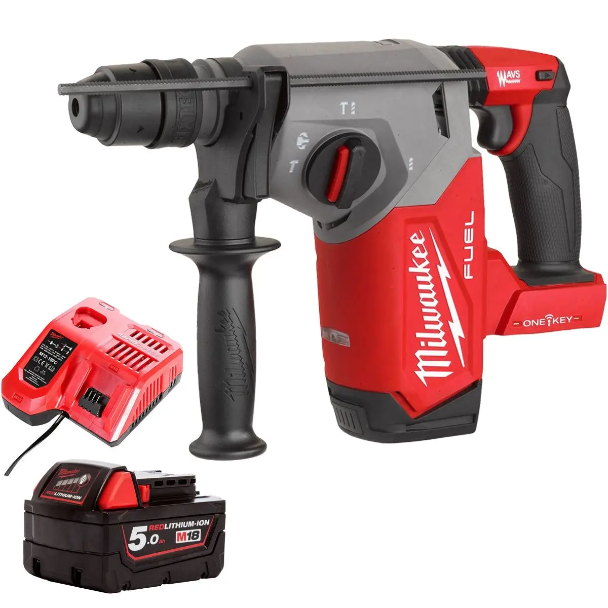Milwaukee M18onefhx-0 18V Brushless 4-Mode 26Mm Sds-Plus Hammer Drill With 1 X 5.0Ah Battery & Charger 1