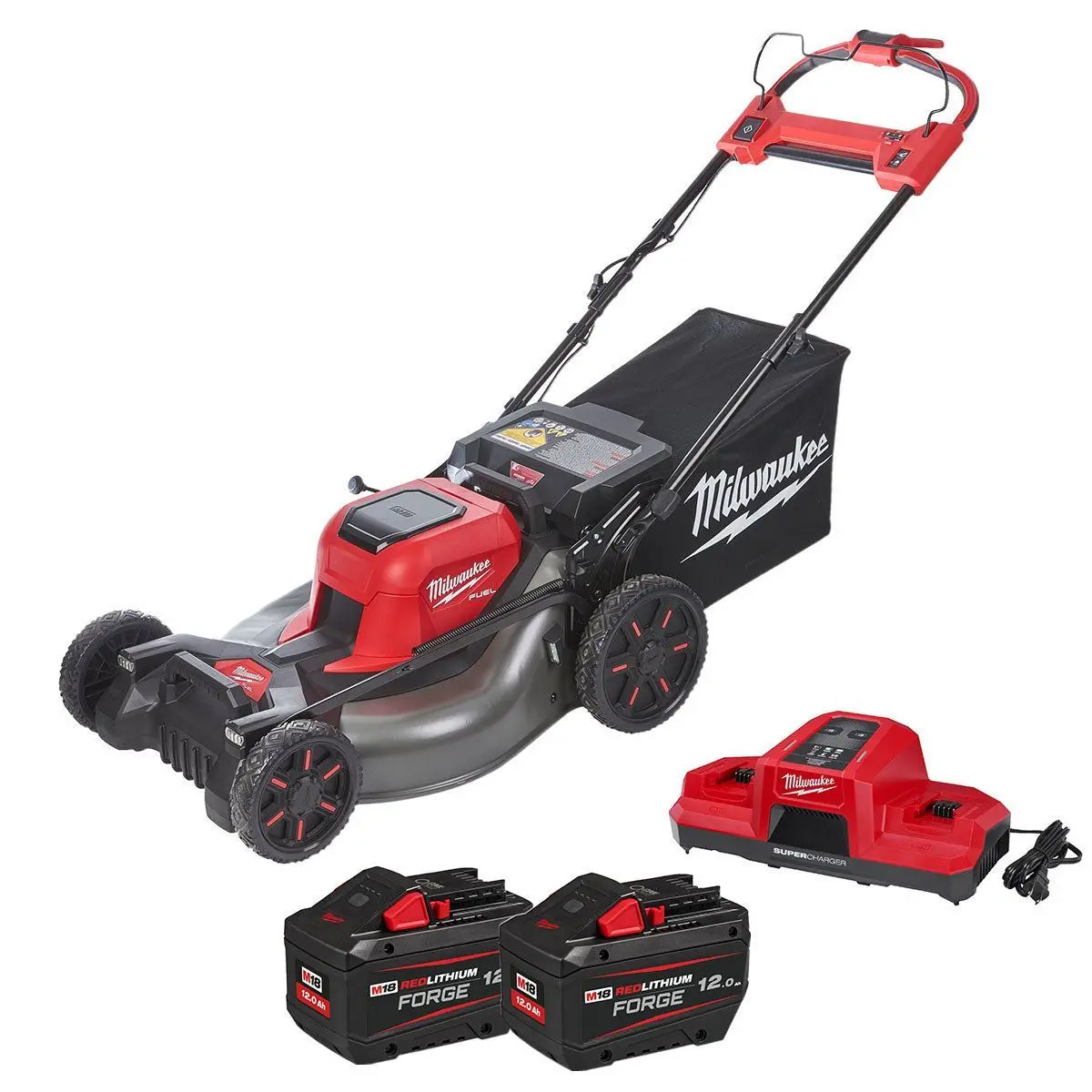 Milwaukee M18f2lm53-122 36V Fuel 53Cm Self Propelled Lawn Mower With 2 X 12.0Ah Battery & Dual Bay Super Charger 4933499214 1