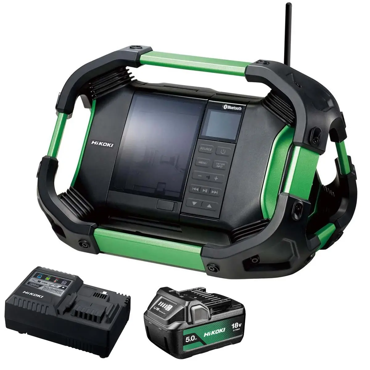 Hikoki Ur18dsdl 14.4V/18V Dab/Dab+ Fm Bluetooth Jobsite Radio With 1 X 5.0Ah Battery & Charger 1