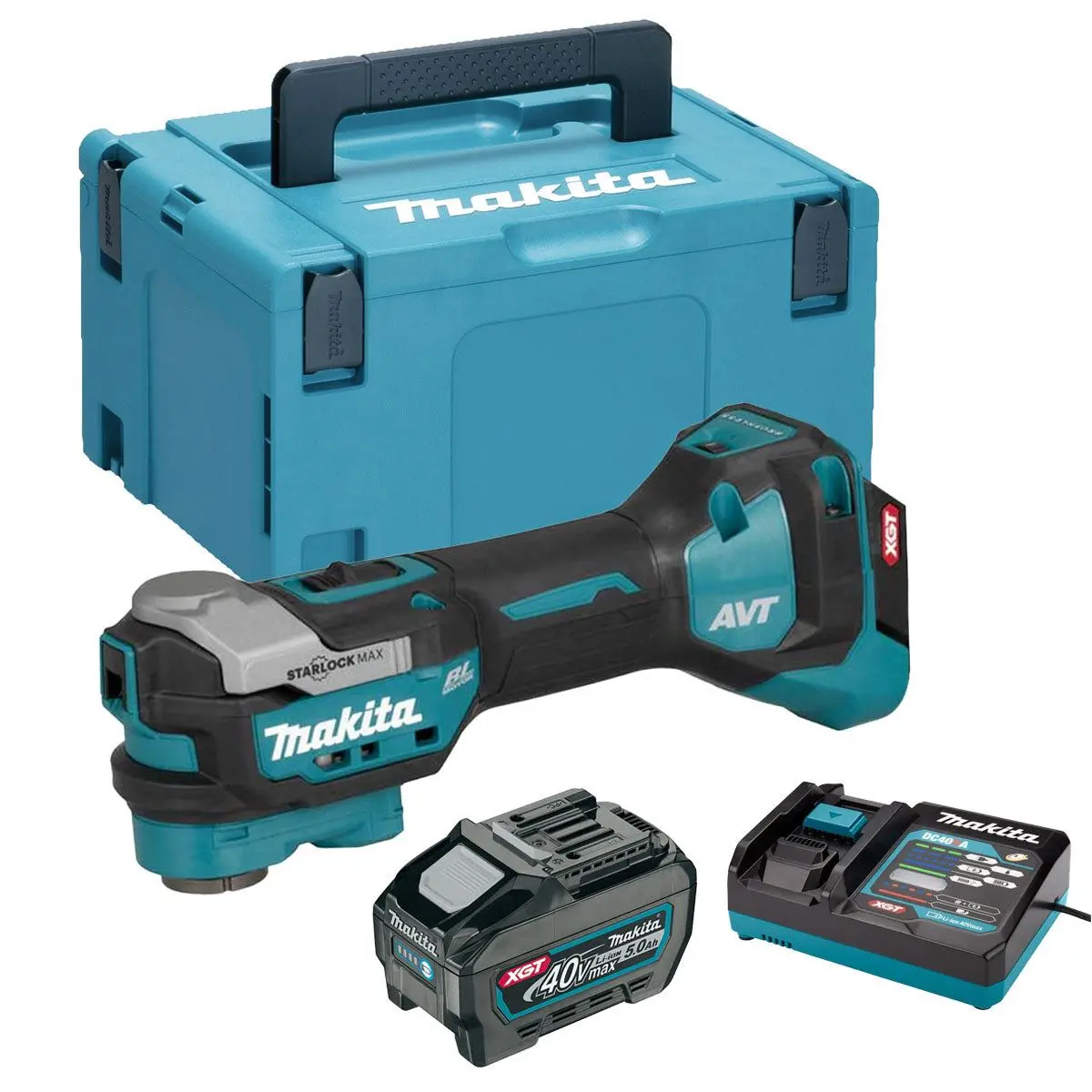 Makita Tm001gz02 40Vmax Xgt Brushless Cordless Multi Tool With 1 X 5.0Ah Battery Charger & Case 1
