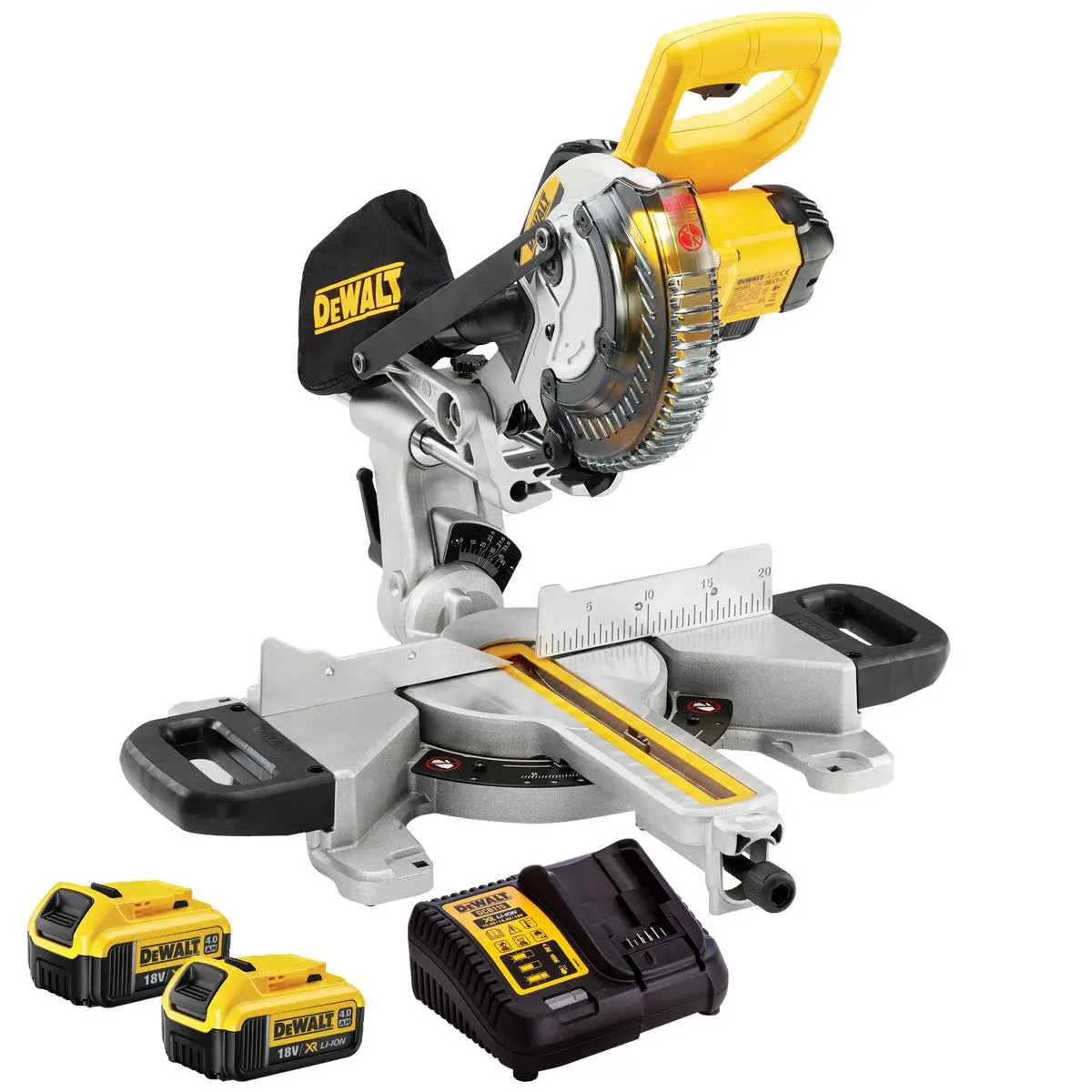 Dewalt Dcs365m2 18V Xr 184Mm Mitre Saw With 2 X 4.0Ah Battery & Charger 1
