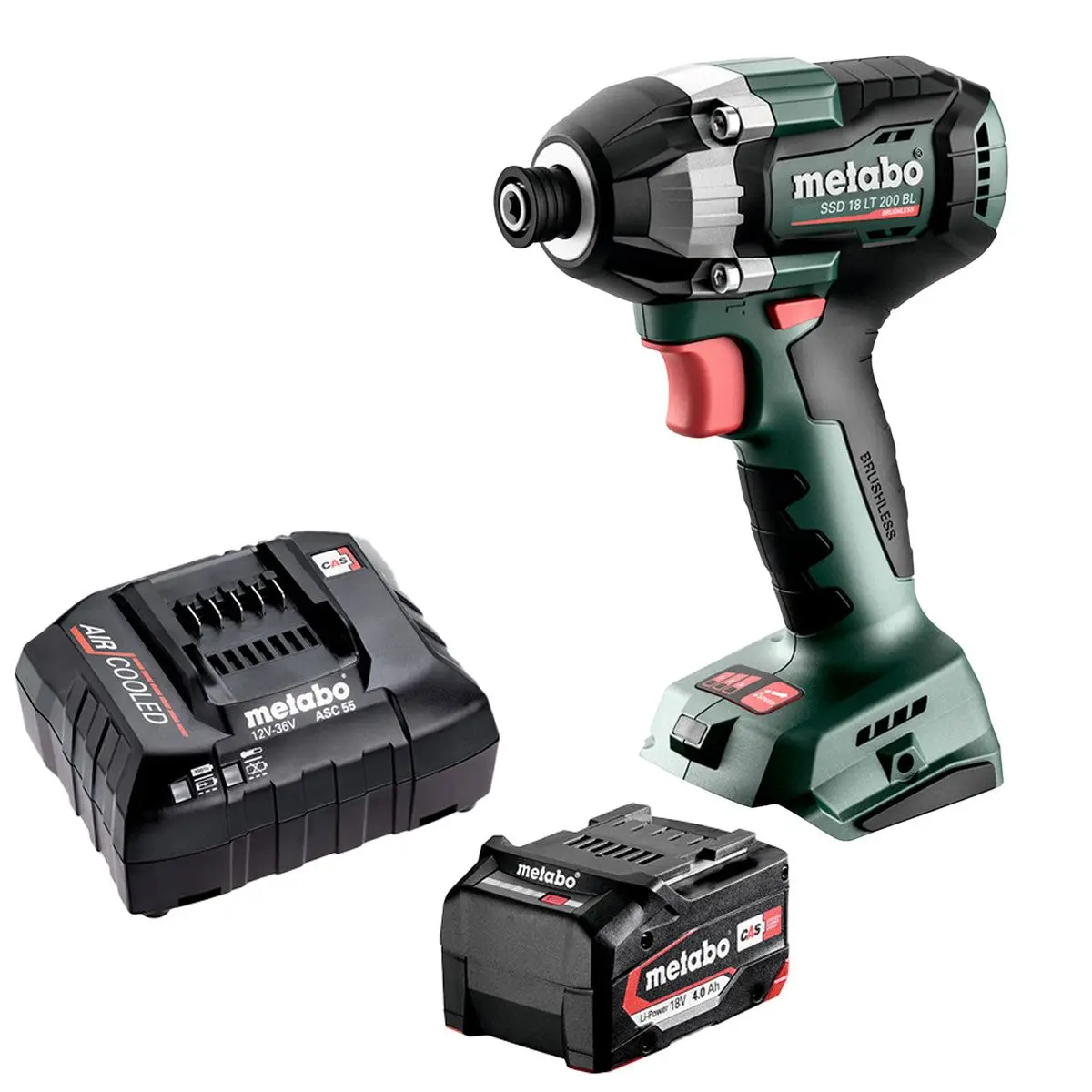 Metabo Ssd 18 Lt 200 Bl 18V Brushless 1/4" Impact Driver With 1 X 4.0Ah Battery & Charger 1