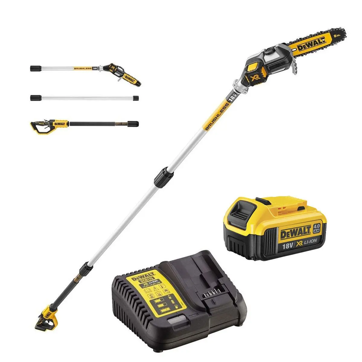 Dewalt Dcmps567n-Xj 18V Xr Brushless Telescopic Pole Chainsaw With 1 X 4.0Ah Battery & Charger 1