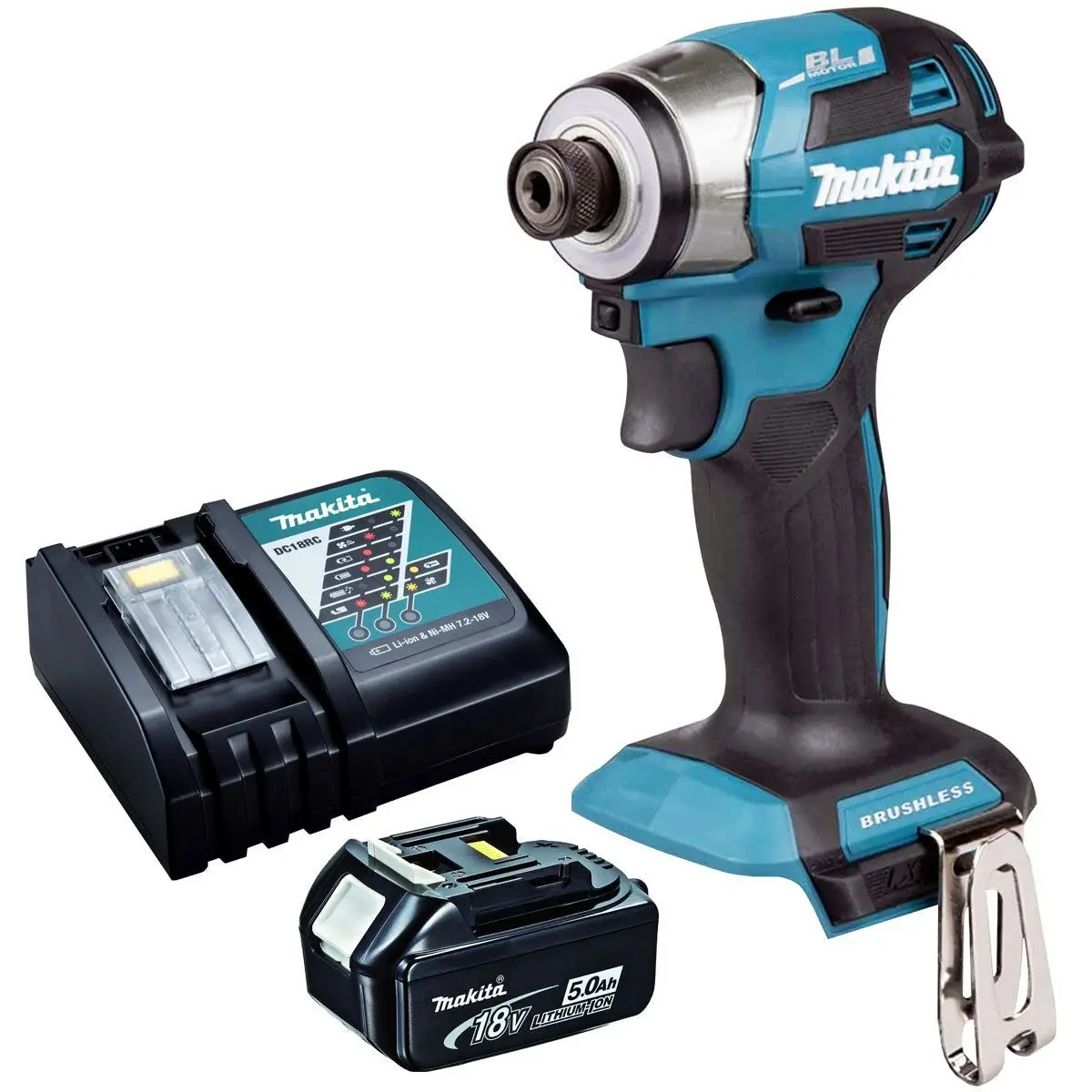 Makita Dtd173z 18V Lxt Brushless Impact Driver With 1 X 5.0Ah Battery & Charger 1