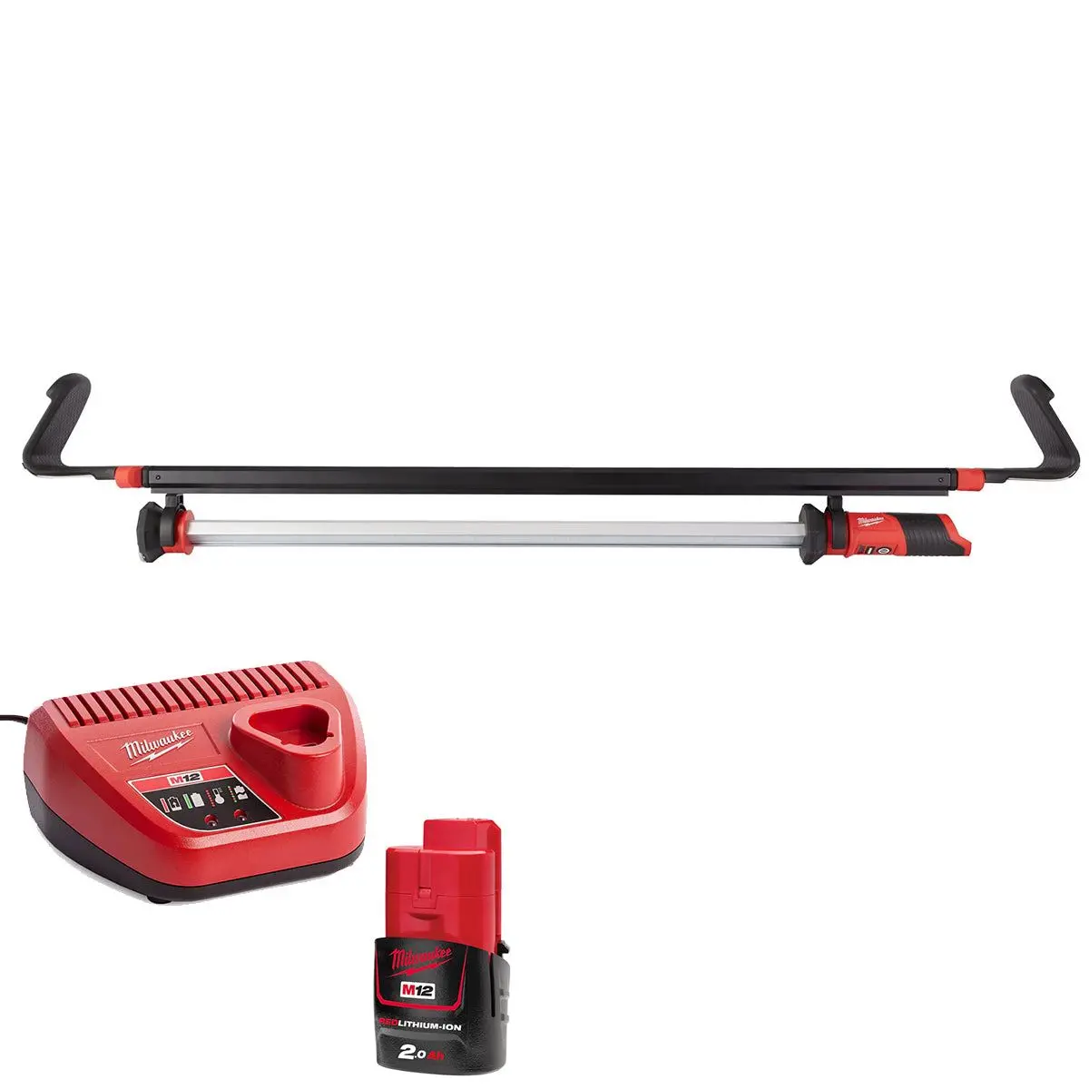 Milwaukee M12uhl-0 12V Led Under Hood Light 1350 Lumens With 1 X 2.0Ah Battery & Charger 1