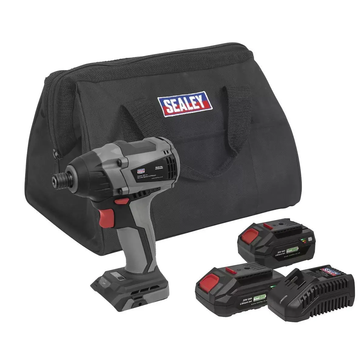 Sealey Cp20vidxkit 20V Brushless Impact Driver Kit 1/4"Hex With 2 Batteries & Charger 1