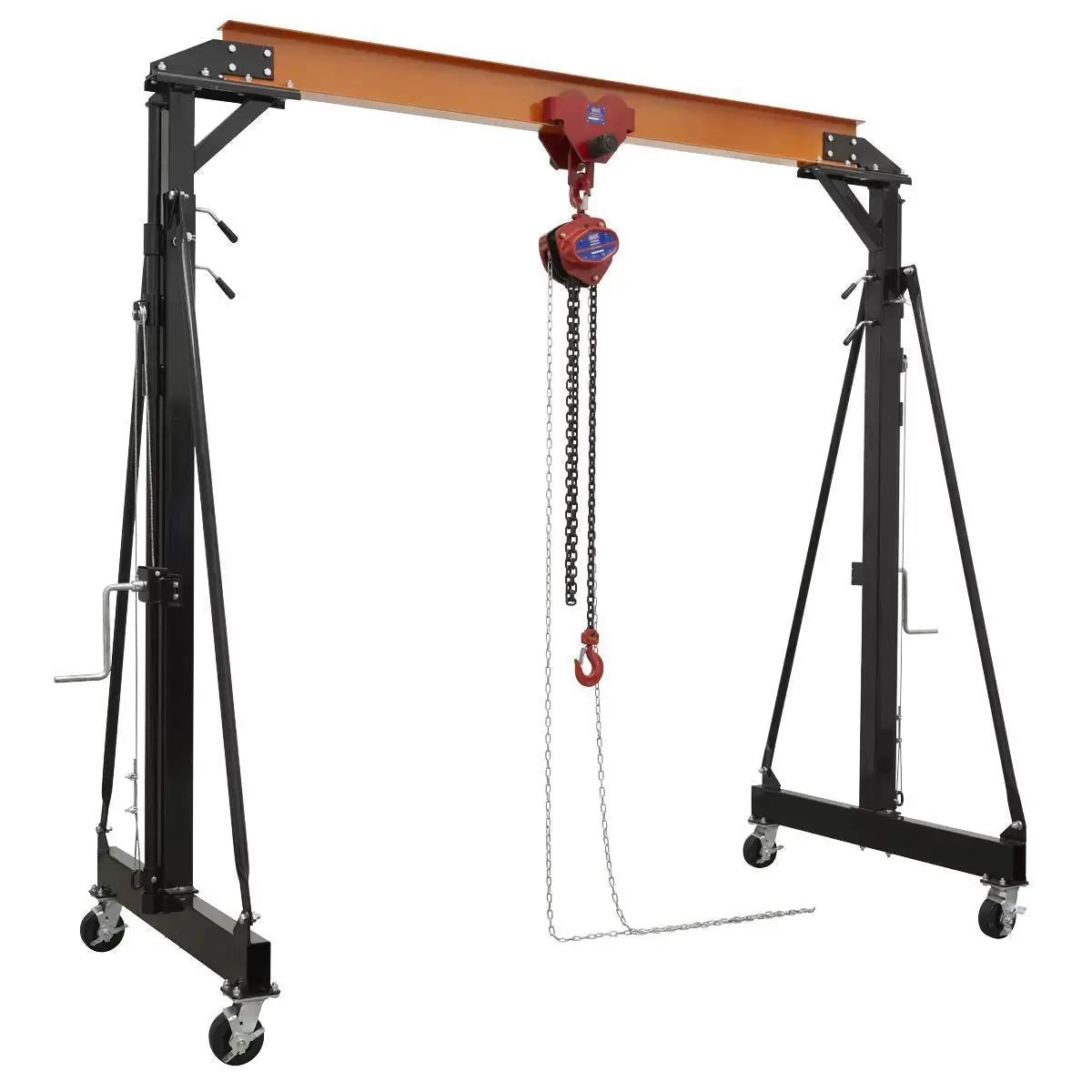 Sealey Sg2000kit Portable Lifting Gantry Crane Adjustable 2 Tonne & Hoist Combo 1