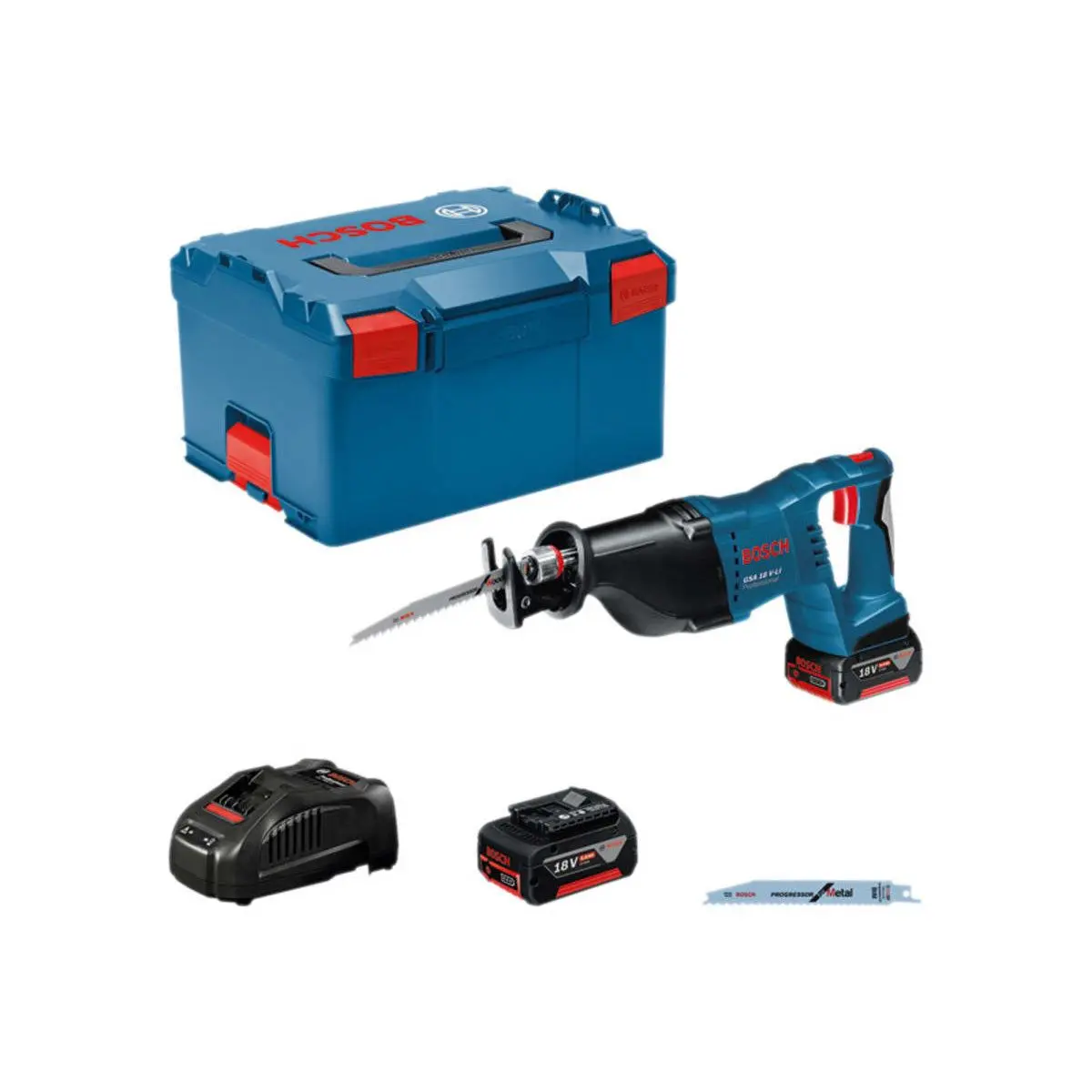 Bosch Gsa 18V-Li Cordless Reciprocating Saw With 2 X 5.0Ah Batteries & Charger In L-Box 060164J077 1