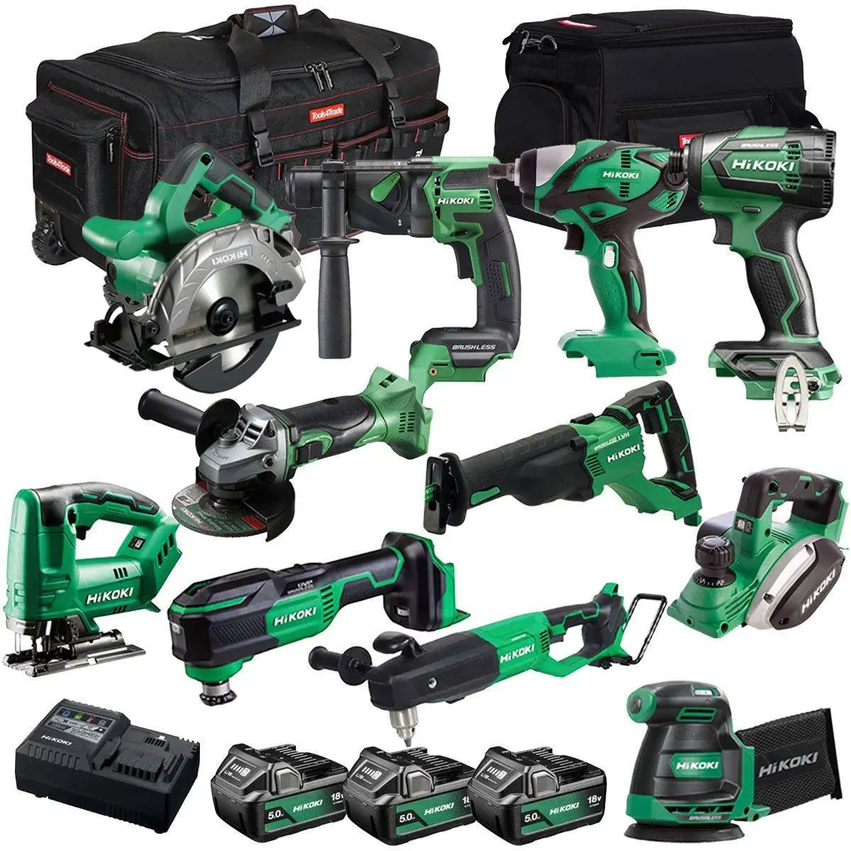 Hikoki 18V 11 Piece Power Tool Combo Kit With 3 X 5.0Ah Battery & Charger T4tkit-27288 1