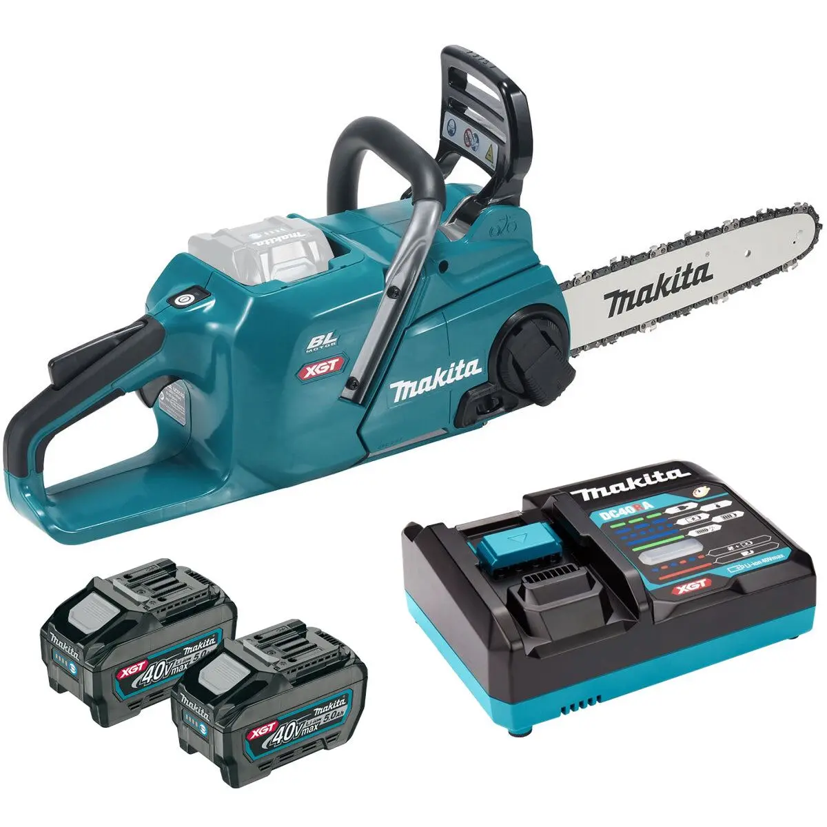 Makita Uc016gt201 40V Max Xgt 400Mm/16In Brushless Chainsaw 2 X 5.0Ah Battery & Charger 1