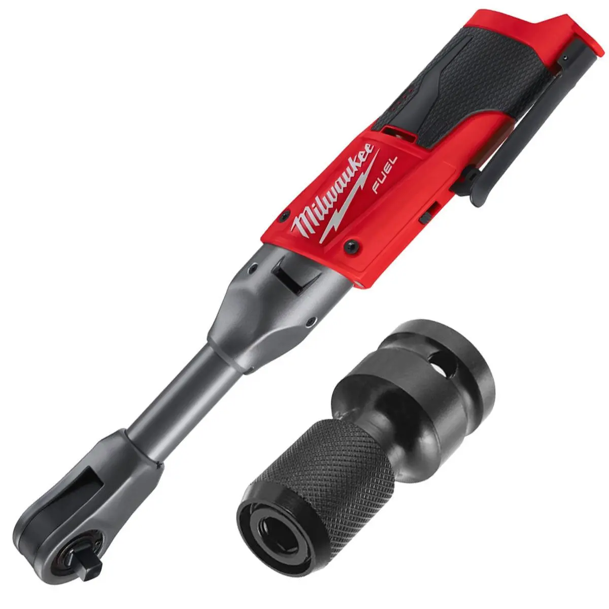Milwaukee M12fir38lr-0 12V Fuel Brushless Long Reach 3/8" Ratchet With Socket Adapter 1