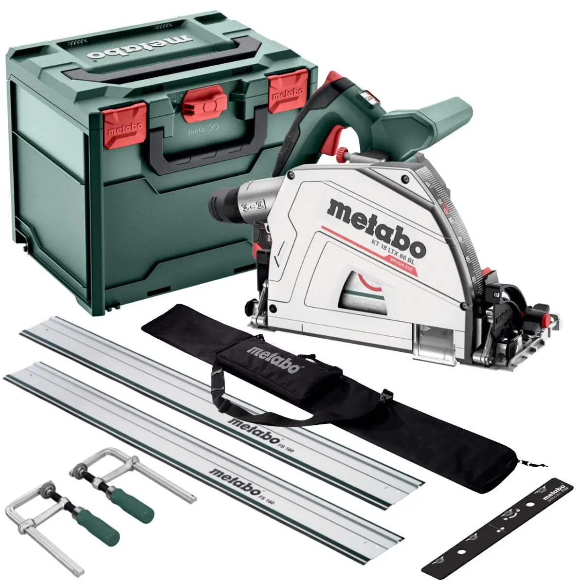Metabo Kt 18 Ltx 66 Bl 18V Brushless Plunge Saw With 1600Mm Guide Rail Kit 1