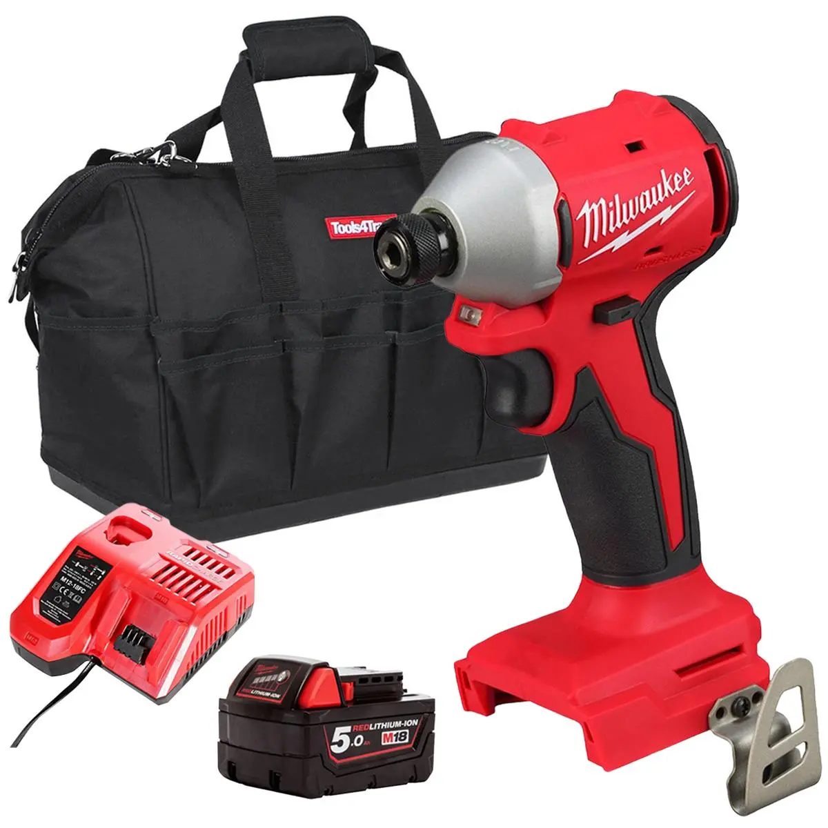 Milwaukee M18blidrc-0 18V Brushless 1/4" Impact Driver With 1 X 5.0Ah Battery Charger & Bag 1