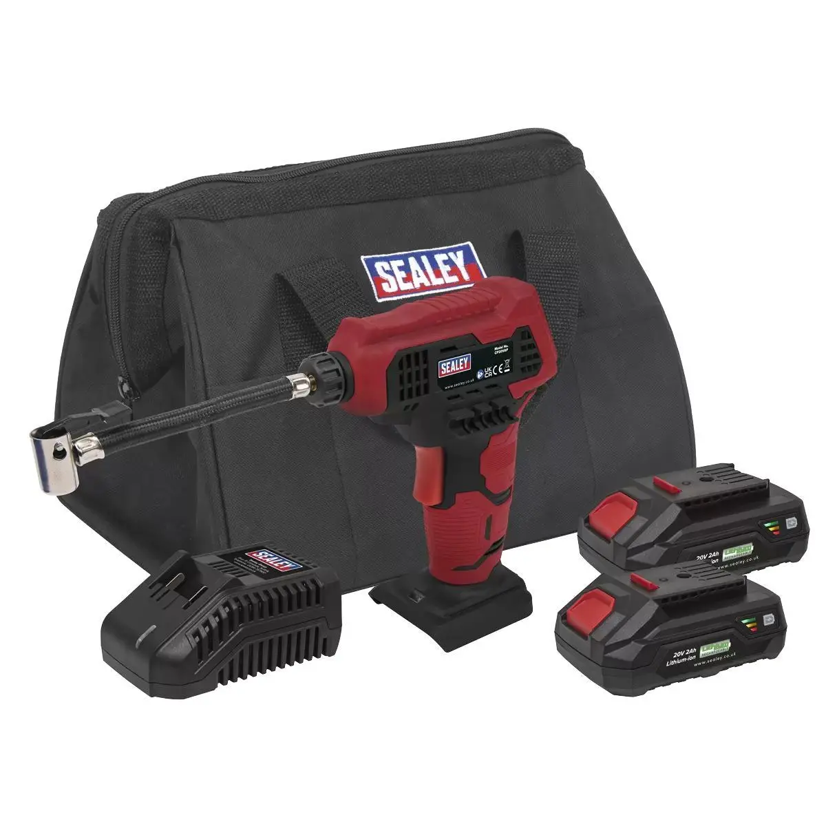 Sealey Cp20vapkit 20V Cordless Air Pump Kit With 2 Batteries & Charger 1