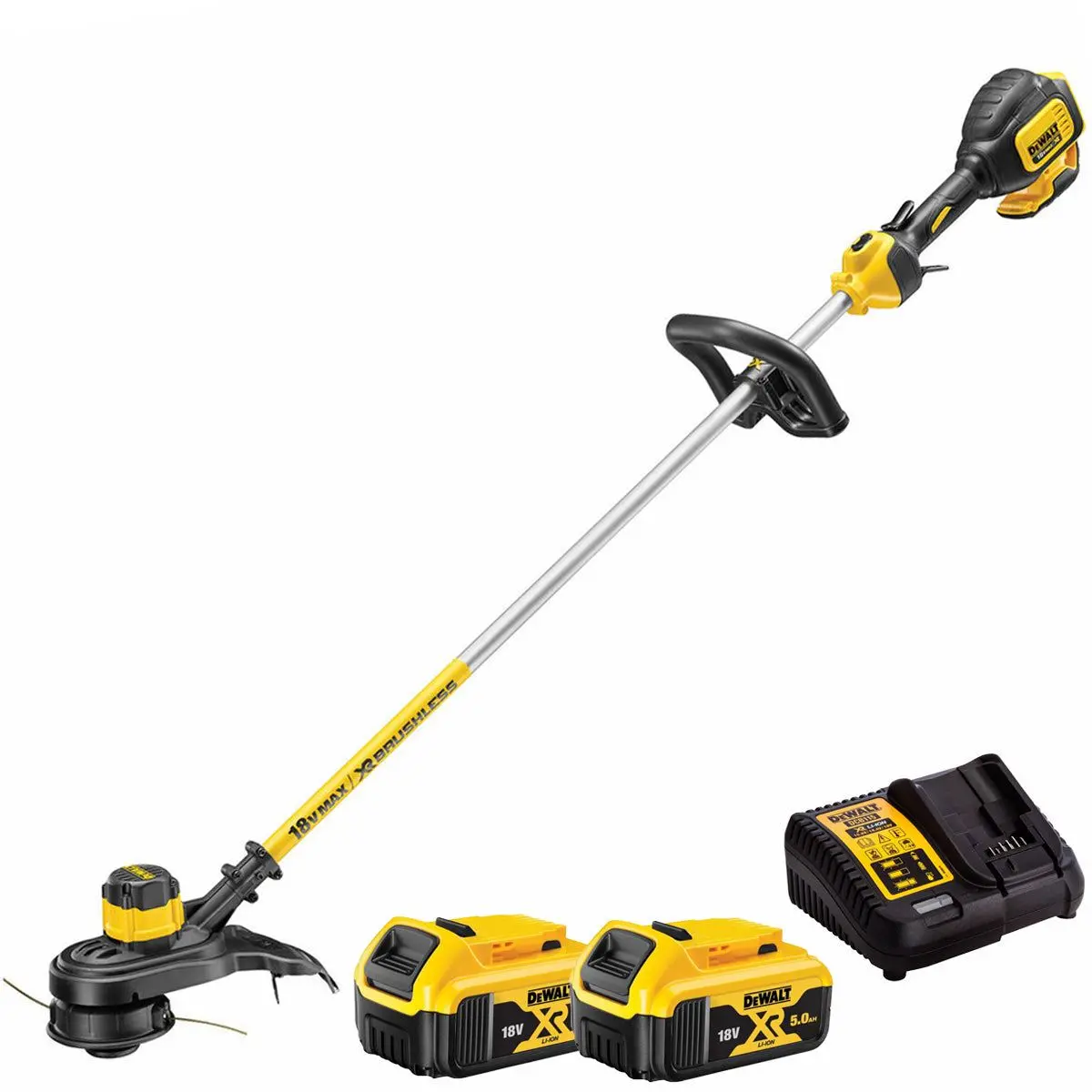 Dewalt Dcm561pbs 18V Xr Brushless String Trimmer With 2 X 5.0Ah Battery & Charger 1
