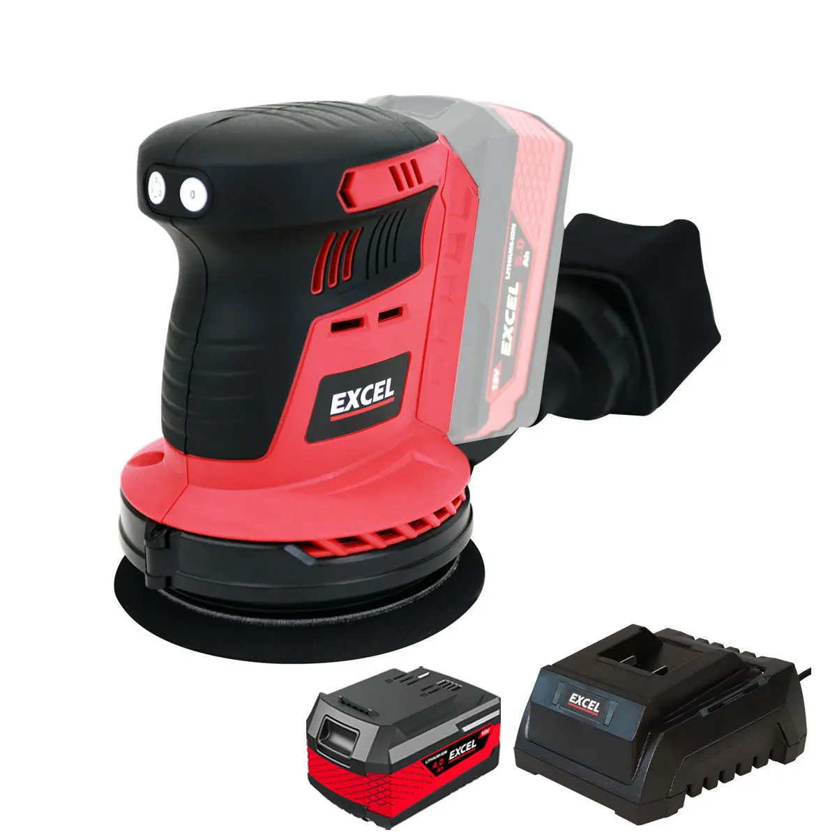 Excel 18V 125Mm Rotary Sander With 1 X 4.0Ah Battery & Charger 1