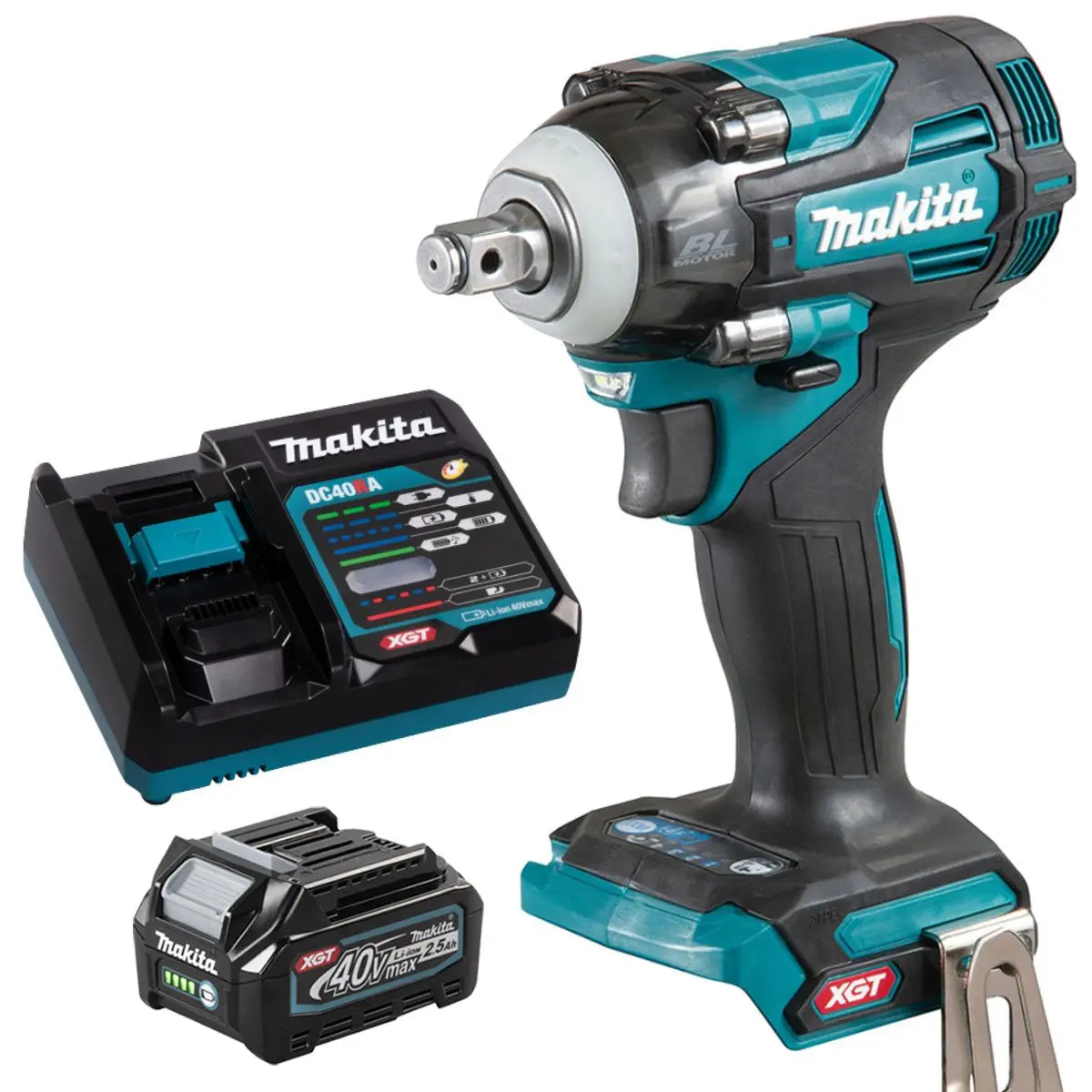 Makita Tw004gz 40V Brushless 1/2" Impact Wrench With 1 X 2.5Ah Battery & Charger 1