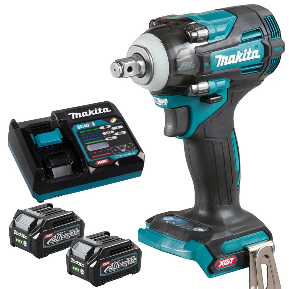 Makita Tw004gz 40V Brushless 1/2" Impact Wrench With 2 X 2.5Ah Battery & Charger 1
