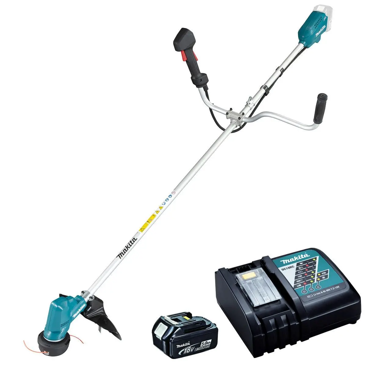 Makita Dur190urt8 18V Lxt Brushless 30Cm Grass Trimmer With 1 X 5.0Ah Battery & Charger 1