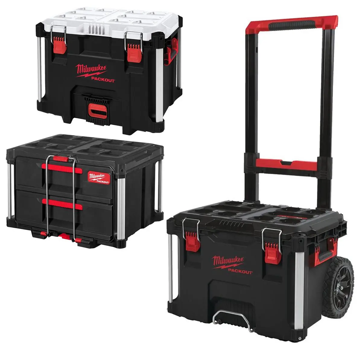 Milwaukee Packout Trolley Case With 2 Drawer Tool Box & 38L Xl Cooler 1
