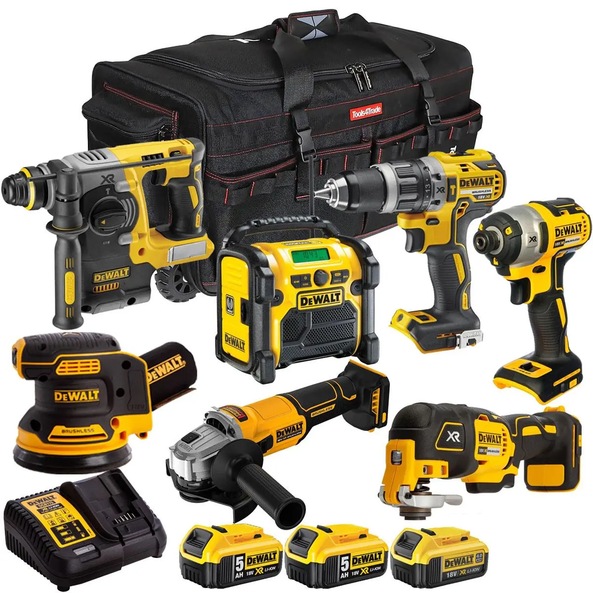 Dewalt 18V 7 Piece Combo Kit With 3 X Batteries & Charger T4tkit-2216 1