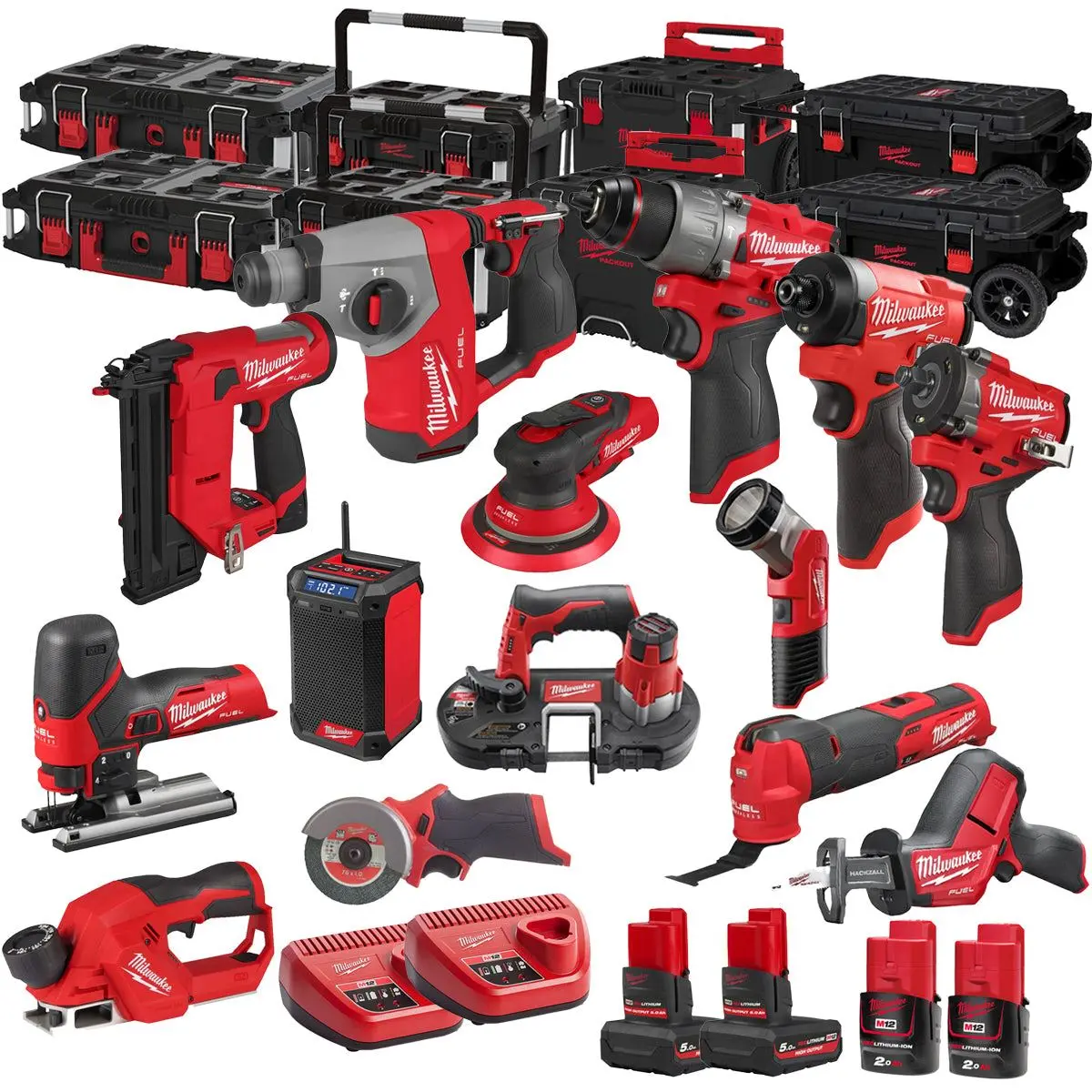 Milwaukee 12V 14 Piece Power Tool Kit With 4 X Batteries T4tkitm - 18481 1
