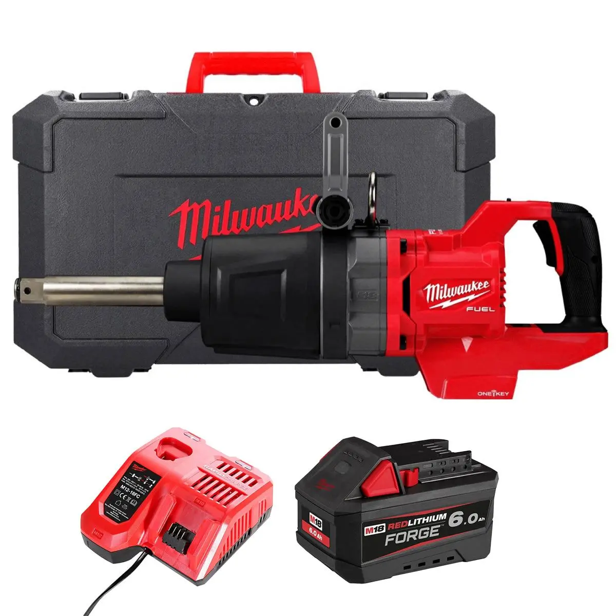 Milwaukee M18onefhiwf1d-0C 18V Fuel Brushless D-Handle 1" Impact Wrench With 1 X 6.0Ah Battery Charger & Case 1