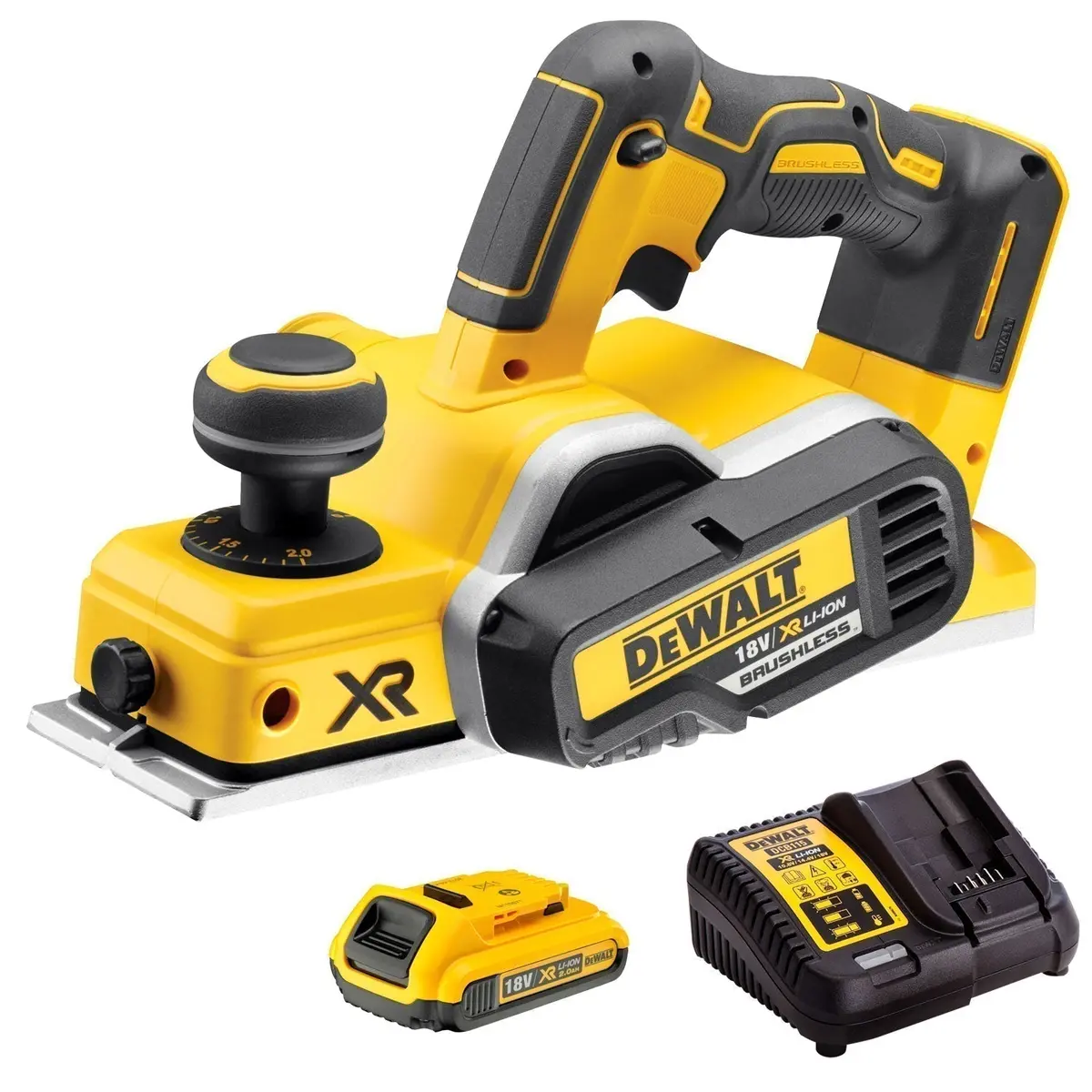 Dewalt Dcp580n 18V Xr Brushless Planer With 1 X 2.0Ah Battery & Charger 1