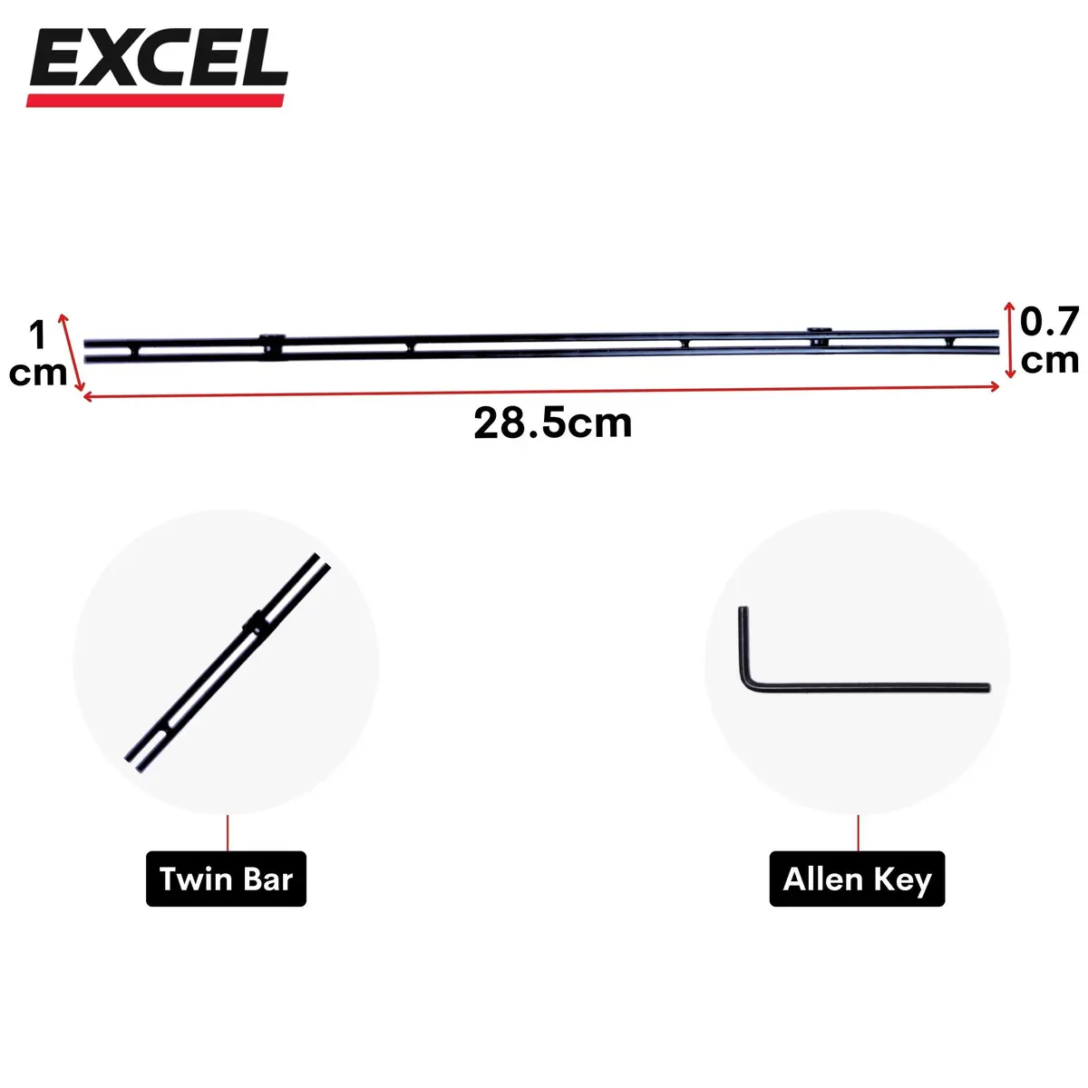 Excel Guide Rail Connector Bars (Twin Pack) 2