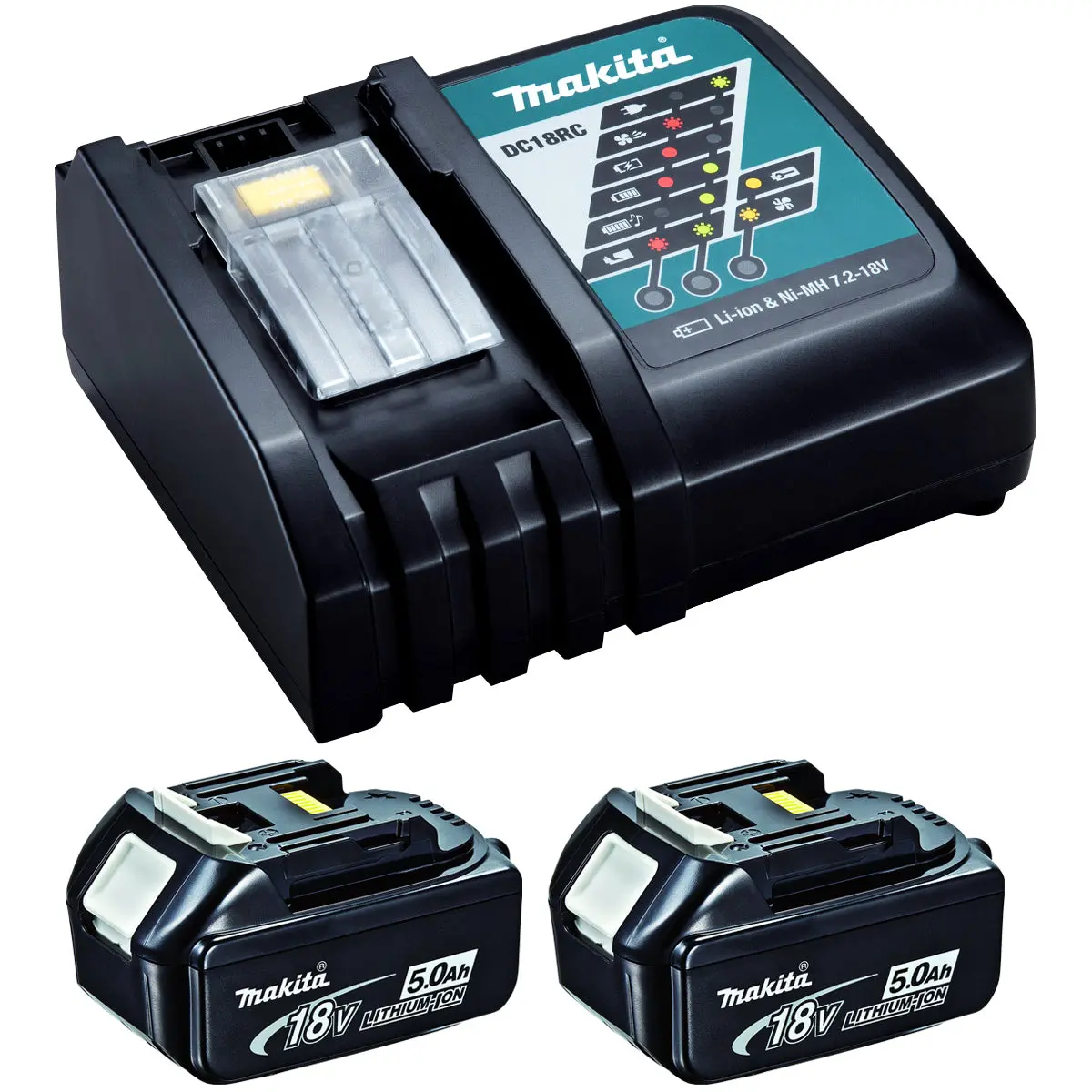 Makita Bl1850x2dc18rc 18V Lxt Li-Ion 5.0Ah Twin Battery And Charger 1