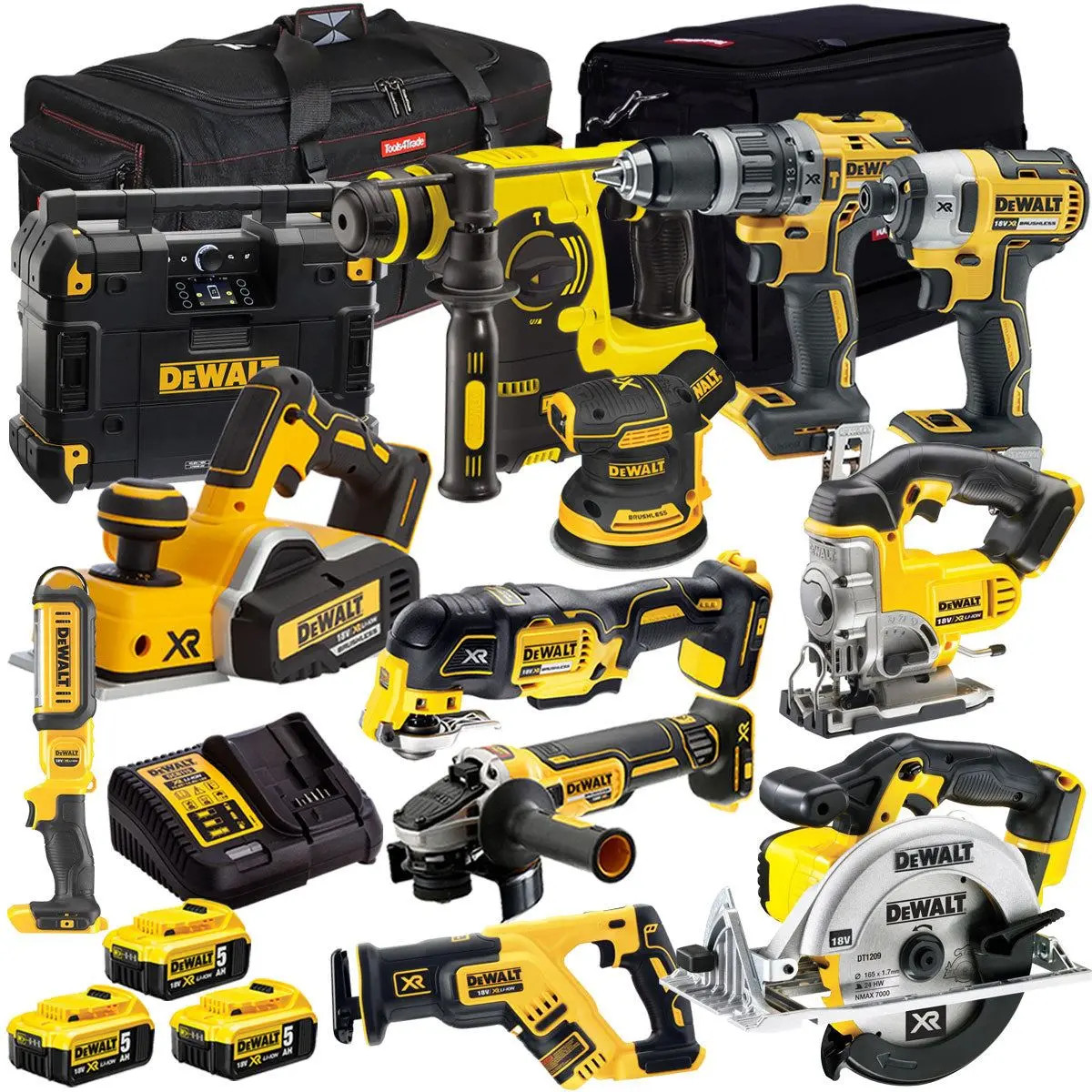 Dewalt 18V 12 Piece Power Tool Kit With 3 X 5.0Ah Battery & Charger T4tkit-8146 1