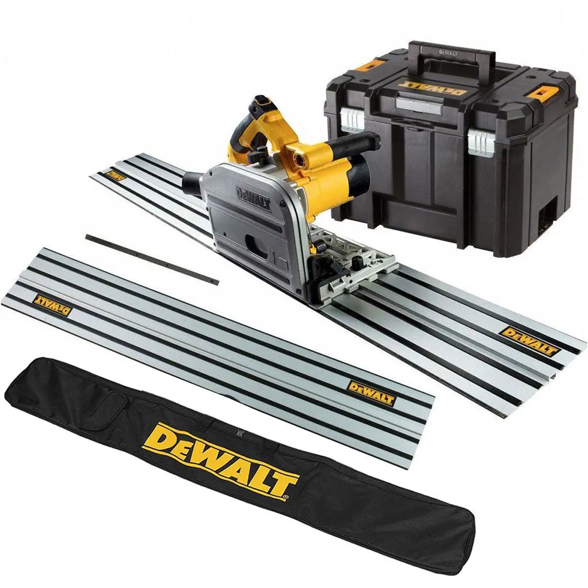 Dewalt Dws520kt 240V Plunge Saw With 2 X 1.5M Guide Rails Connector & Bag 1