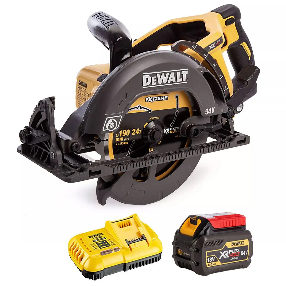 Dewalt Dcs577n 54V Xr Flexvolt Brushless Circular Saw With 1 X 6.0Ah Battery & Charger 1