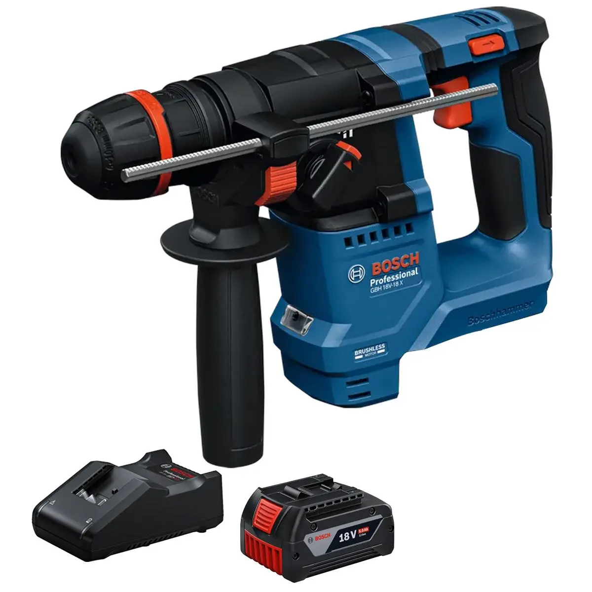 Bosch Gbh 18V-18 X Brushless 18V Sds+ Rotary Hammer Drill With 1 X 5.0Ah Battery & Charger 1