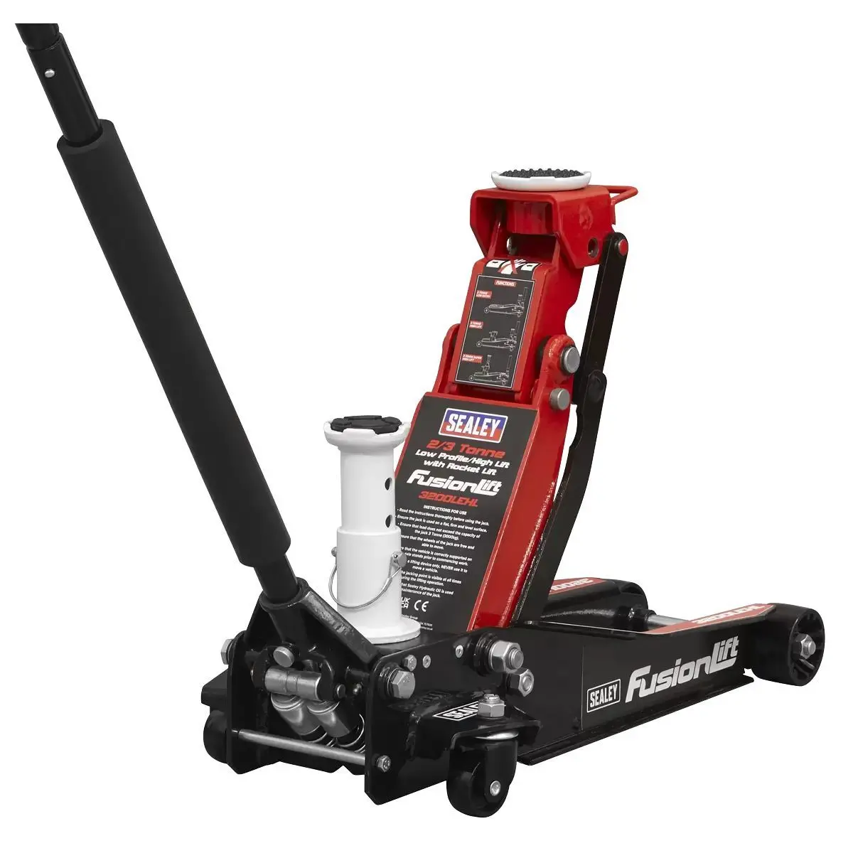 Sealey 3200Lehl Trolley Jack 2/3 Tonne Low Profile/High Lift With Rocket Lift 1
