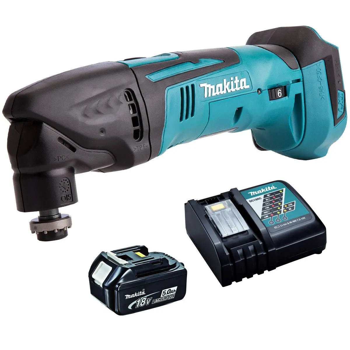 Makita Dtm50z 18V Oscillating Multi Tool Cutter With 1 X 5.0Ah Battery & Charger 1