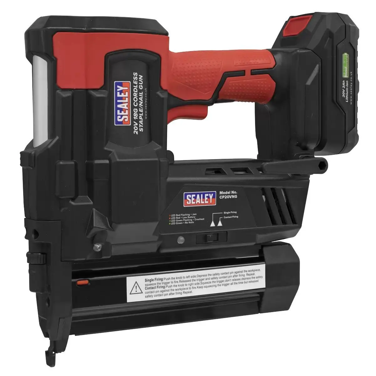 Sealey Cp20vng 20V Cordless Staple 18G Nail Gun Body Only 1