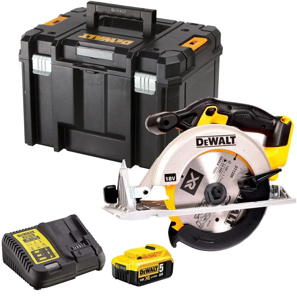 Dewalt Dcs391n 18V 165Mm Premium Circular Saw With 1 X 5.0Ah Battery & Charger In Case 1