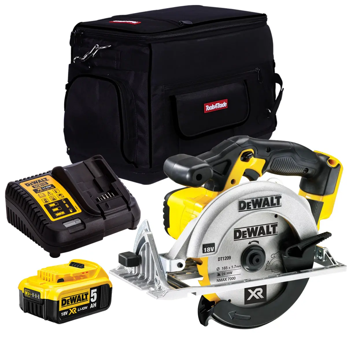 Dewalt Dcs391n 18V 165Mm Premium Circular Saw With 1 X 5.0Ah Battery & Charger In Bag 1