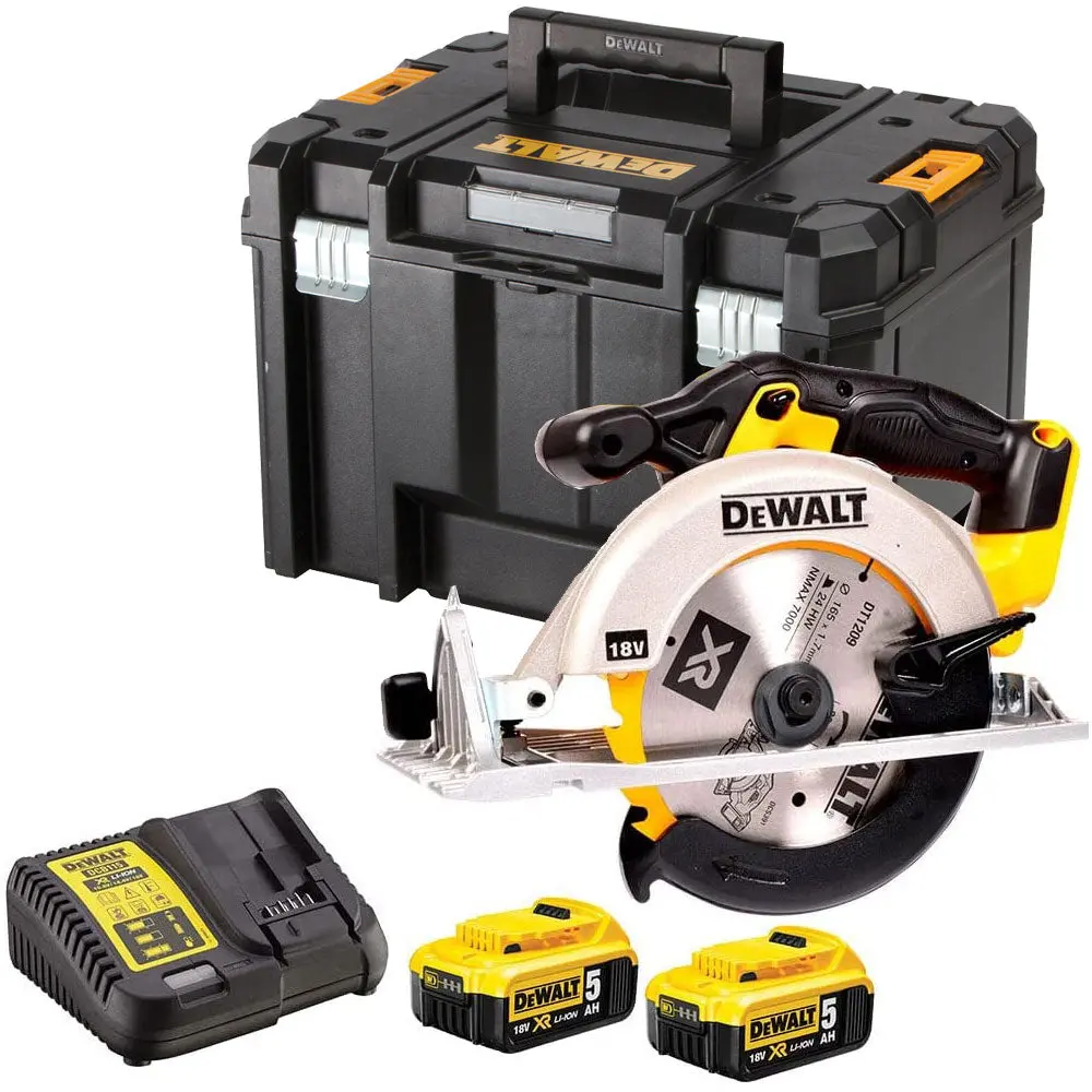 Dewalt Dcs391n 18V 165Mm Premium Circular Saw With 2 X 5.0Ah Batteries & Charger In Case 1