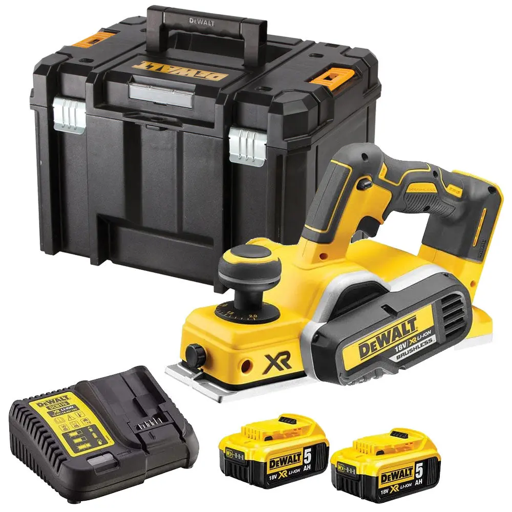 Dewalt Dcp580n 18V Brushless 82Mm Planer With 2 X 5.0Ah Batteries & Charger In Case 1